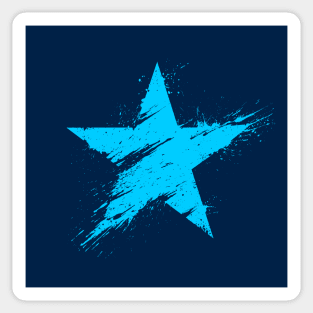 Paint Splatter Star - Cyan Blue Sticker